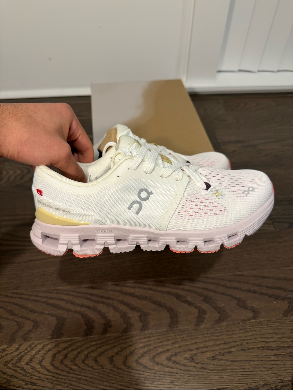 On Running Cloud X 4 Ivory/Sand running sneakers Size 8 Women's 7 Men's